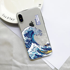 for iphone X XS case The Big Wave of kanagawa Back Cover Soft Phone Case Fundas For iPhone 5 5s SE 6 7 8 Plus XR XSMAX cover