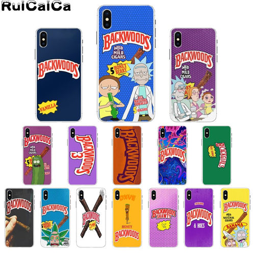 RuiCaiCa rick and morty backwoods Honey Berry Cigars Novelty Soft Phone Case for Apple iPhone 8 7 6 6S Plus X XS MAX 5 5S SE XR