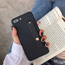 Load image into Gallery viewer, case on for iphone x xr xs max wriststrap Hand Band silicone cases for iphone 8 7 6 6s plus 5 5s se holder stand tpu back cover