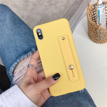 Load image into Gallery viewer, case on for iphone x xr xs max wriststrap Hand Band silicone cases for iphone 8 7 6 6s plus 5 5s se holder stand tpu back cover