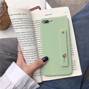 case on for iphone x xr xs max wriststrap Hand Band silicone cases for iphone 8 7 6 6s plus 5 5s se holder stand tpu back cover