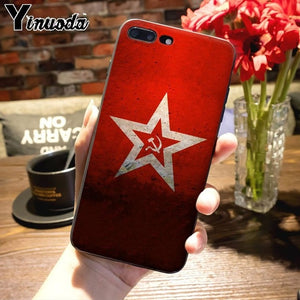 Yinuoda Soviet Union USSR Grunge Flag Painted cover Phone Case for iPhone 7plus X XS MAX XR 6S 7 8 8Plus 5 5S 11 11pro max case