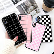 Load image into Gallery viewer, GYKZ Checkerboard Plaid Checked Checkered Phone Case For iPhone 11 Pro XS MAX XR X 7 8 6 6s Plus Grid Hard Back Cover Slim Coque