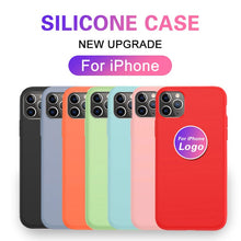 Load image into Gallery viewer, Original Liquid Silicone Phone Case For Apple iPhone 11 Pro X XS Max Xr Cases For iphone 11 7 6 8 Plus Xr X With Logo Back Cover