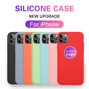 Original Liquid Silicone Phone Case For Apple iPhone 11 Pro X XS Max Xr Cases For iphone 11 7 6 8 Plus Xr X With Logo Back Cover